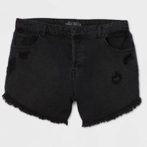 Wild Fable Black Distressed Fringe HighRise Shorts